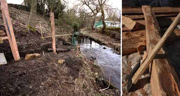 Bridge site in Bradfield and Japanese axe.